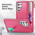 thumbnail image 4 of SaniMore for Samsung Galaxy S23 Ultra 6.8" 2023 Hybird Case, Rugged PC Back Shockproof TPU Shell Metal Hidden Kickstand Drop Resistant Anti-slip Heavy Duty Protective Case for S23 Ultra, Rose, 4 of 9