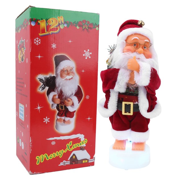 Adornos navideños de Papá Noel, muñeca eléctrica de Papá Noel Papá Noel eléctrico Juguete de muñeca de Papá Noel Diseño elevado