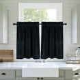 thumbnail image 4 of Haperlare Tier Curtains for Kitchen 30 inch Long Heavyweight Velvet Room Darkening Drapes Window Treatment Decor Curtains, Black, 2 Panels, 4 of 8