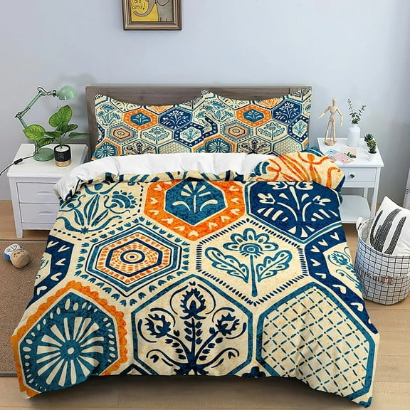 Ethnic Mandala Duvet Cover Set 3D Print Quilt Set Abstract Art King Full Size Polyester Bedding Set for Boys Kids