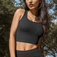 thumbnail image 2 of Xijirk Tank Tops Seamless Ribbed Racerback Tank Top for Yoga Exercise and Casual Wear Camisole Tops for Women,Black,M, 2 of 4