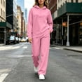 thumbnail image 2 of Zynoxe Womens Two Piece Sweatsuits Sets Casual Solid Color Zipper Hoodies and Wide Leg Pants Lounge Sets Trendy Soft Comfortable Matching Outfit Pink XL, 2 of 6