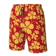thumbnail image 2 of Yiaed Red Vintage Flowers Print Men's Swim Trunks with Lining Quick Dry Sports Shorts Beach Shorts Boardshorts-Medium, 2 of 5