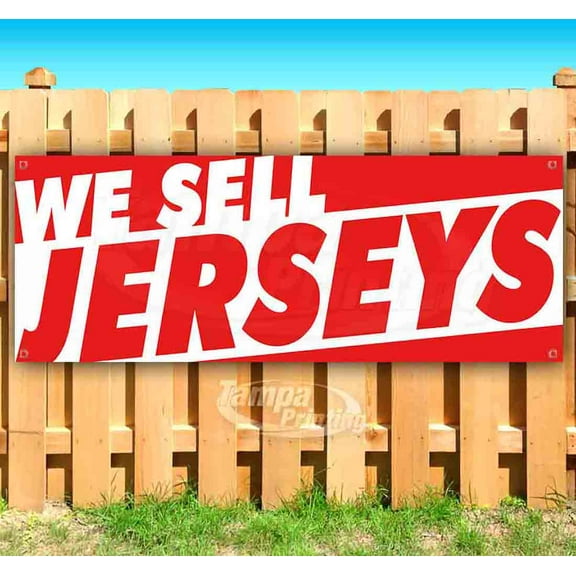 We Sell Jerseys 13 oz Vinyl Banner With Metal Grommets