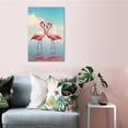 thumbnail image 6 of Flamingo Wall Art Inspirational Prints Flamingo In Sea Level Motivational Poster Animals Artwork Painting Tropical Nature Landscape Style Decor for Girls Teen Bedroom Home, 12x16in, Frameless, 6 of 6