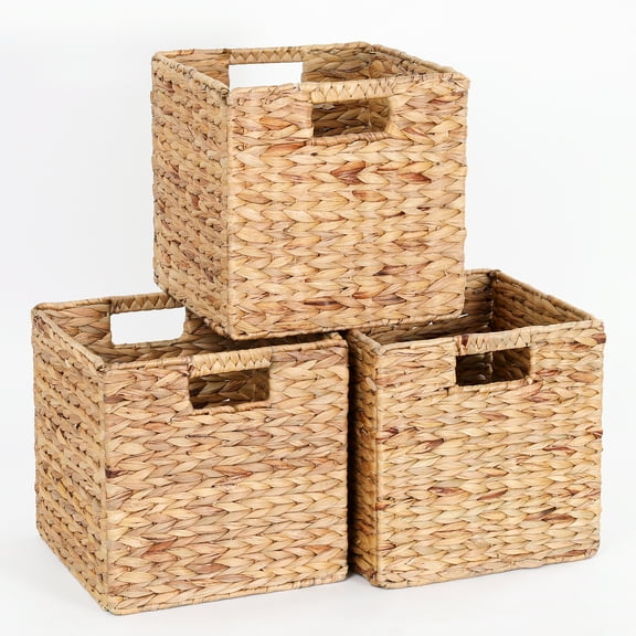 11x11x11in Water Hyacinth Storage Baskets