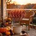 thumbnail image 5 of 5 Pcs Artificial Fall Grass Stems, Lifelike Plastic Autumn Foliage Branches, Bendable Fake Greenery Picks for Vase Arrangement, Farmhouse Home Table Decor for Thanksgiving & Fall Party, 5 of 6