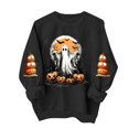 thumbnail image 5 of Jsaierl Halloween Sweatshirts Women Spooky Ghost Graphic Pullovers Fall Work Crewneck Long Sleeve Sweater Tops Halloween Party Supplies, Sizes S-2XL, 5 of 6