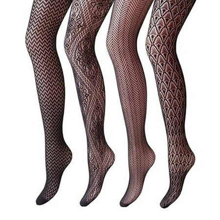 

4pairs/pack For Women Sexy Hollowed High Waist Fishnet Panty Elastic Party Daily