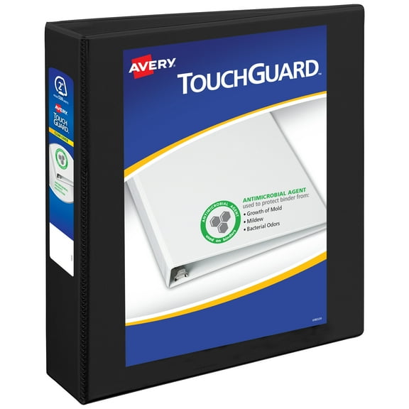 Avery TouchGuard Binder, 2 inch Rings, 1 Black Binder (17119)