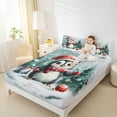 thumbnail image 4 of Manfei Kawaii Penguin 4-Piece Full Size Sheets for Preppy Kids Children,Merry Christmas Bed Sheets,Happy Xmas Snowflake Lightweight Sheet Sets,Ultra Soft Home Decor, 4 of 7