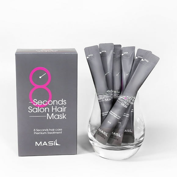 MASIL 8-Second Hair Repair Mud Pack, 20 Travel-Size (8ml Each) Portable Treatments for Dry & Frizzy Hair, Non-Sensitizing Formula, Pink for Silky Smooth Results, On-the-Go Hair Care Solution