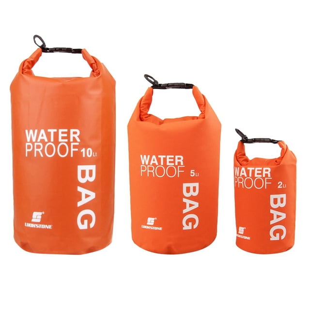 2L Y 5L Y 10L Naranja Impermeable Seco Bolsa Bolsa Camping