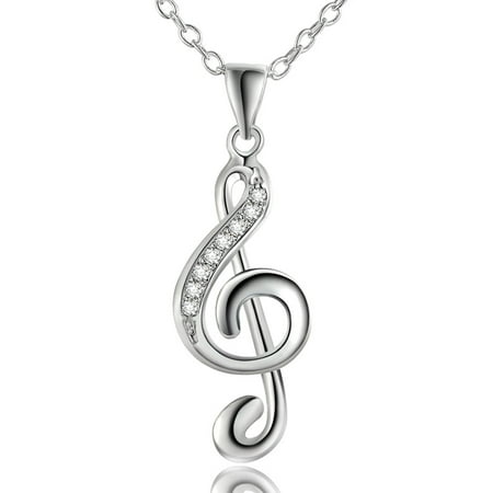 iLH Mallroom Fashion Jewelry Chic Treble G Clef Music Note Charm Pendant Necklace Gift Musica