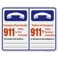 thumbnail image 1 of Pool Emergency Phone Number Sign, Bilingual English Spanish,, 1 of 1