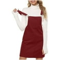 thumbnail image 2 of SHTXOZHI Women's Adjustable Straps Corduroy Cute Suspender Skirts Overall Dresses with Pocket, 2 of 6