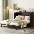 thumbnail image 2 of Queen Size Murphy Bed with Rattan Decoration and Drawers, Modern Style Foldable Hideaway Wall Murphy Bed Frame, No Box Spring Needed, Easy Assembly, for Bedroom, Espresso, 2 of 9