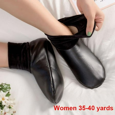 

Unisex Winter Warm Leather Thermal Boot Slipper Indoor House Soft Non-Slip Socks Soft Non Slip Socks For Men Women