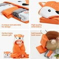 thumbnail image 3 of Unisex Hooded Baby Bath Towel for Newborn with 5 Baby Washcloths Animal Ultra Absorbent and Soft Cotton Hooded Bath Towel for Toddler Infant, 3 of 8