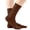 Coffee, variant on Spazoro Girls 100% Cotton Crew Socks, Reinforced Toe Ribbed Cuff Solid Color Breathable Stretchy Mid Calf Casual Athletic Socks Red