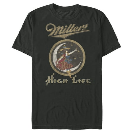 Men's Miller High Life Vintage Lady Logo Graphic Tee Black Small