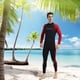 thumbnail image 3 of Traje de neopreno de 3 mm para hombre, traje de buceo con cremallera de manga larga de cuerpo completo para esnórquel Rojo XXXL Cola traje de neopreno de los hombres, 3 of 8