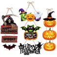 thumbnail image 3 of Decoraciones de fiesta de Halloween, colgantes de puerta de murciélago fantasma de calabaza, feliz Festival DE fantasma de Halloween, decoraciones de fiesta para el hogar, 3 of 4