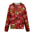 thumbnail image 4 of Ugly Christmas Hoodies Long Sleeve Pullover Casual Loose Sweatshirts Deep Red XXL, 4 of 5