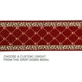 thumbnail image 3 of Custom Size Runner Rug Fleur De Lis French Design Red Color 26 or 31 inch Wide Pick Your Length Non-Slip Rubber Backing Stair Runner, 3 of 6