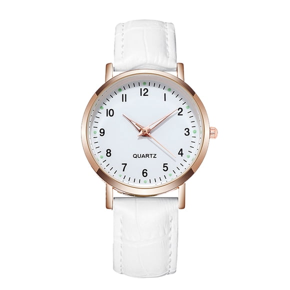 Reloj de cuarzo para mujer, relojes de cuarzo luminosos y tenues para mujer con correa de cuero estampada, reloj de pulsera informal, regalo maravilloso.