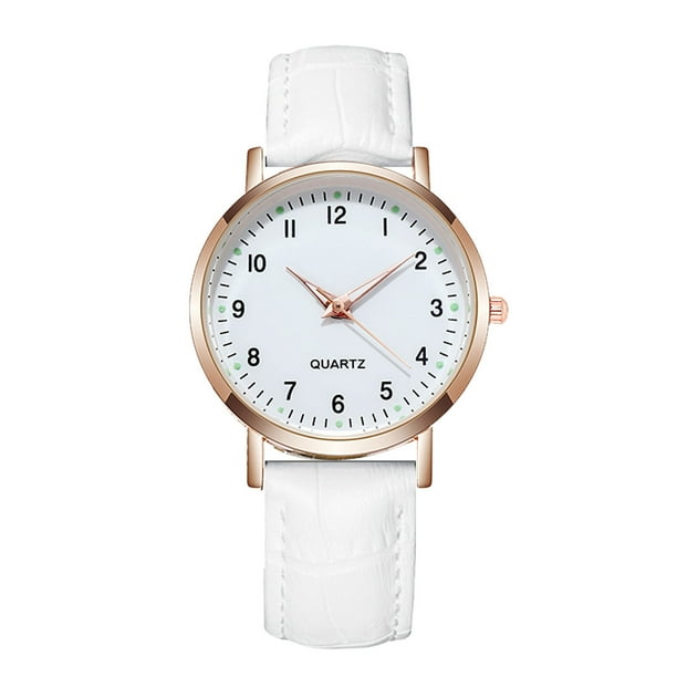 Reloj de cuarzo para mujer, relojes de cuarzo luminosos y tenues para mujer con correa de cuero estampada, reloj de pulsera informal, regalo maravilloso.