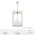 thumbnail image 6 of Hunter - Squire Manor 8-light Brushed Nickel, Large Pendant Light, Dimmable, Rectangle Shaped, for Bedrooms, Kitchens, Dining, Living Rooms - 19679, 6 of 6
