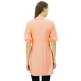 thumbnail image 3 of Bimba Women's Tunic Top Short Rayon Kurti Sleeve Kurta With Mandarin Collar, 3 of 5