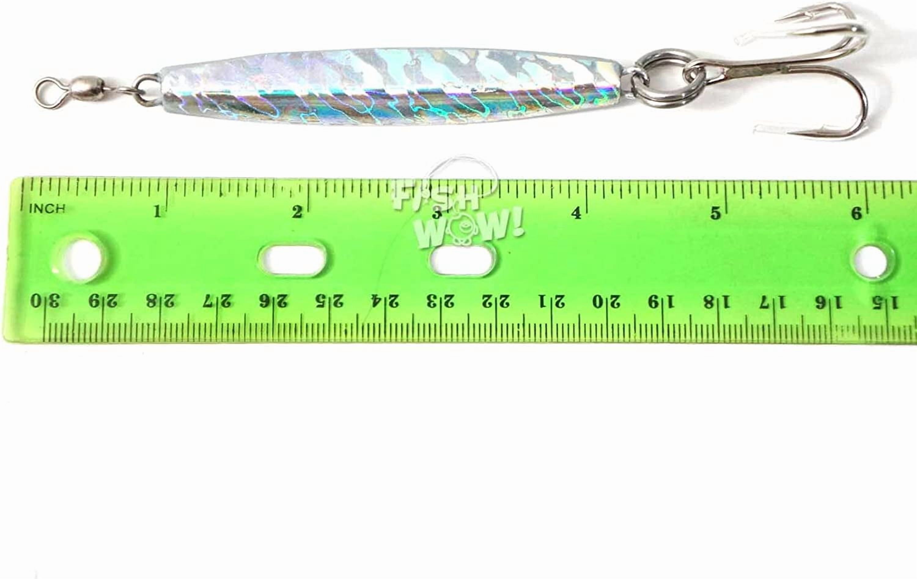 5pcs Fish WOW!® 2oz Diamond Jig Mylar Holographic Laser jigs with a Treble Hook