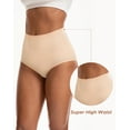 thumbnail image 5 of INNERSY Women's Cotton Underwear Super High Waisted Breathable Briefs 4-Pack(L,Natural Style), 5 of 8