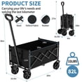 thumbnail image 3 of Collapsible Wagon Cart with 360lbs Weight Capacity, Lightweight Portable Foldable Wagon Cart with Wheels, Large Capacity Utility Wagon for Garden, Sports, Shopping, Grocery, Camping C99, 3 of 3