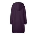 thumbnail image 3 of VEKDONE 2026 Women's Long Sleeve Hoodie Jackets Trendy Full Zipper Drawstring Long Coat Fall Winter Loose Fit Comfy Hooded Coat with Pockets Casual Solid Color Warm Jacket, 3 of 4