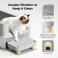 Stainless Steel Cat Litter Box Enclosed Litter Box with Lid XL Extra