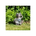 thumbnail image 2 of Frog Statue for Garden Decor - Solar Resin Figurine with Crackle Glass Globe and Textured Sculpted Detail - Outdoor Patio Accent for Front Porch and Yard Art Display - 7", Bronze & Copper, 2 of 12