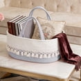 thumbnail image 4 of Birdeem Woven Storage Basket, Cotton Rope Toy Organizer and Diaper Caddy with Partition, Portable Handheld Decor, 4 of 7