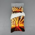 thumbnail image 2 of Ambesonne Nature Bedding Set 4 Pcs, Sunset in the Forest, Queen, Yellow Orange, 2 of 3