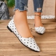 thumbnail image 6 of Miluxas Women's Slip on Flats,Pointy Toe Polka Dots Ballet Flats Dress Shoes White 9(42), 6 of 9