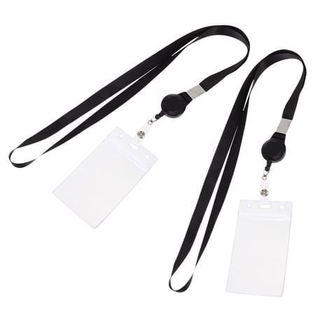 BESTYASH Clear PVC Id Badge Holders with Lanyards for Protective Use Multi 2Pcs