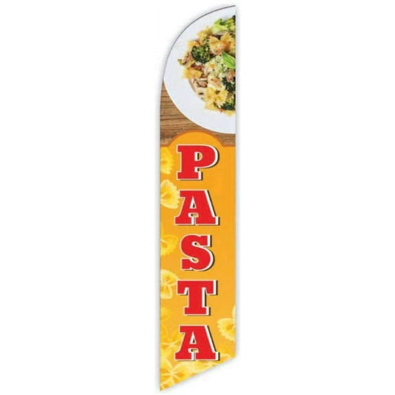 Cobb Promo Pasta Yellow Advertising Feather Flag 12ft - Replacement Flag Only Without Poleset