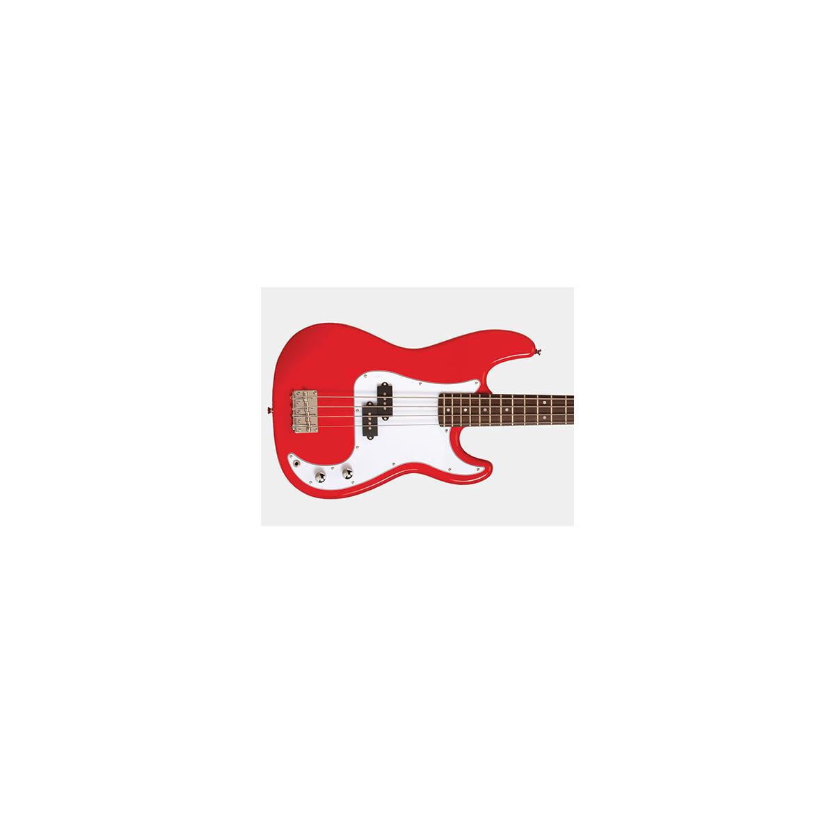 Austin APB200 Series Double Cutaway Bass Guitar, Red