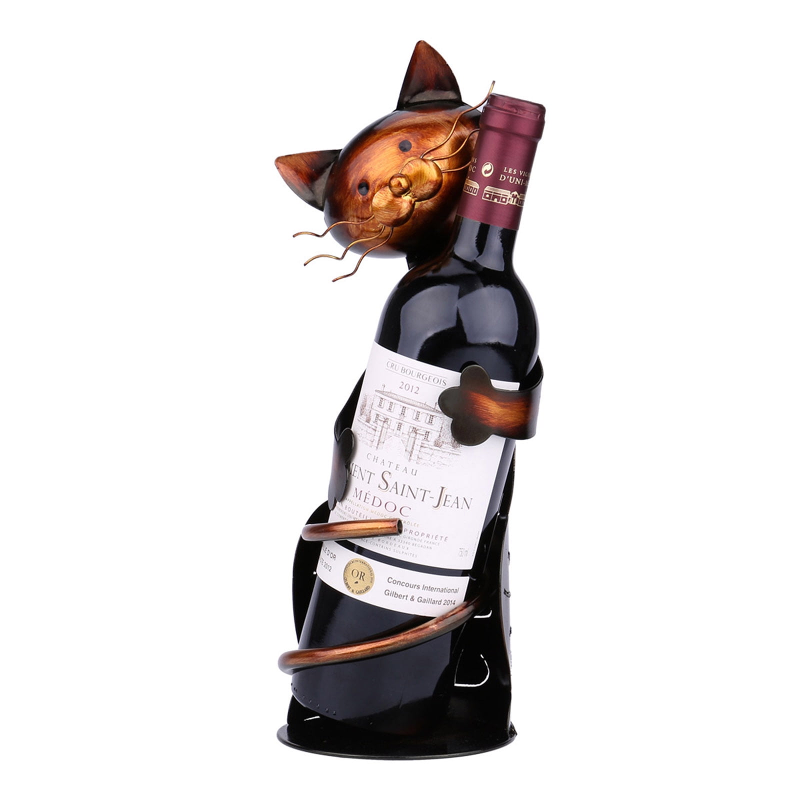 TOOARTS Cat shaped wine holder Wine shelf Metal sculpture