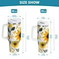 thumbnail image 6 of Yayeee 30oz Stainless Steel Tumbler with Straw and Handle Double-Wall Insulated Travel Water Bottle, White Watercolor Sunflowers, 6 of 8