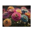 thumbnail image 3 of Designart "Sunrise over a Colorful Zinnias Field IV" Floral Print on Natural Pine Wood, 3 of 5
