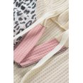 thumbnail image 4 of ABPHQTO Sudadera con capucha de punto gofrado con patchwork de bloques de colores de leopardo para mujer, 4 of 5