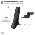 thumbnail image 3 of SCOSCHE BTAXS2R MotorMouth III Wireless Bluetooth Handsfree Car Receiver MP3/Auxiliary Adapter Kit with Built-in Mic for Wireless Phone Calls and Music Streaming - Black, 3 of 4